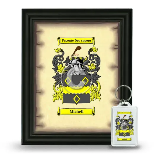 Michell Framed Coat of Arms and Keychain - Black