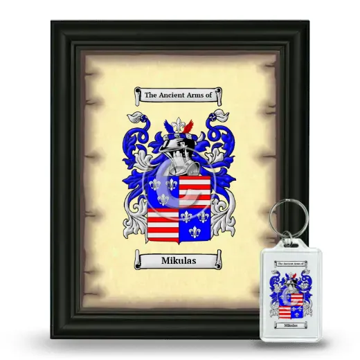 Mikulas Framed Coat of Arms and Keychain - Black