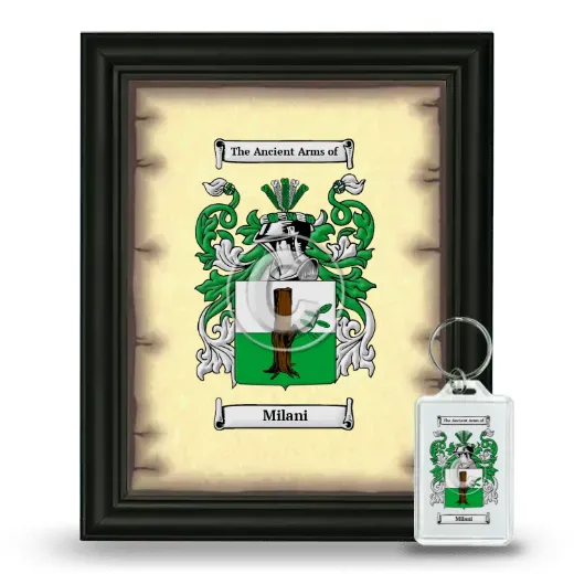 Milani Framed Coat of Arms and Keychain - Black