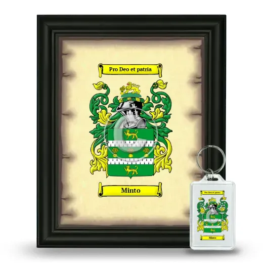 Minto Framed Coat of Arms and Keychain - Black