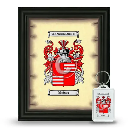 Moises Framed Coat of Arms and Keychain - Black