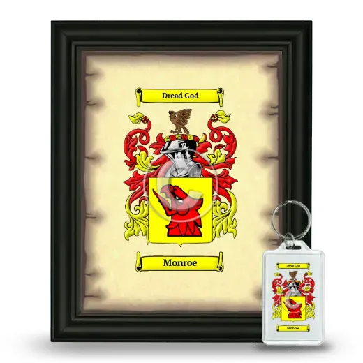 Monroe Framed Coat of Arms and Keychain - Black