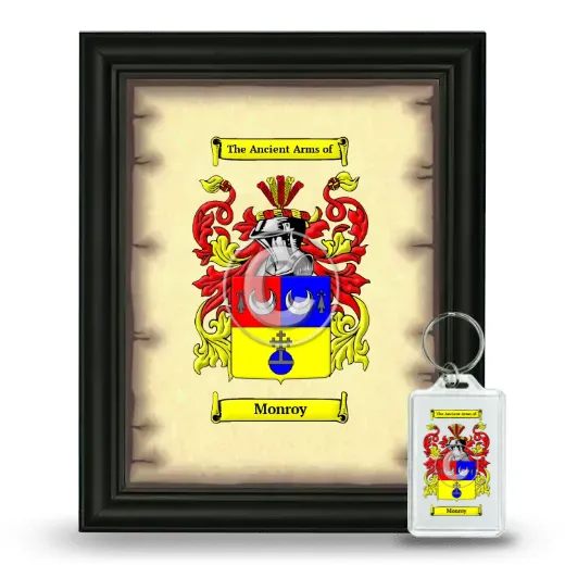 Monroy Framed Coat of Arms and Keychain - Black
