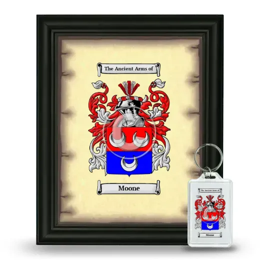 Moone Framed Coat of Arms and Keychain - Black
