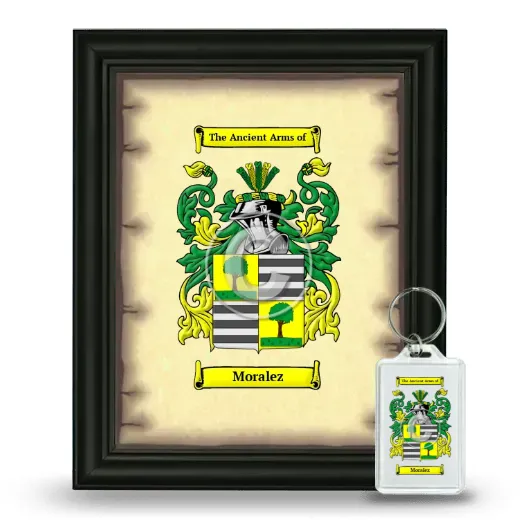 Moralez Framed Coat of Arms and Keychain - Black