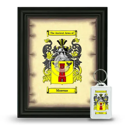 Moreno Framed Coat of Arms and Keychain - Black