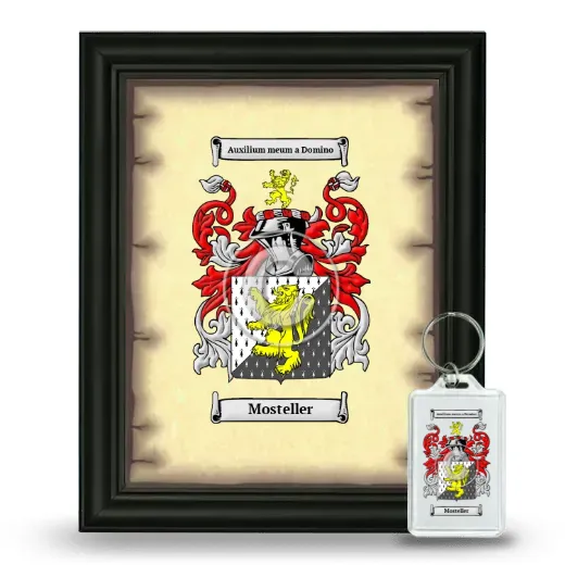 Mosteller Framed Coat of Arms and Keychain - Black