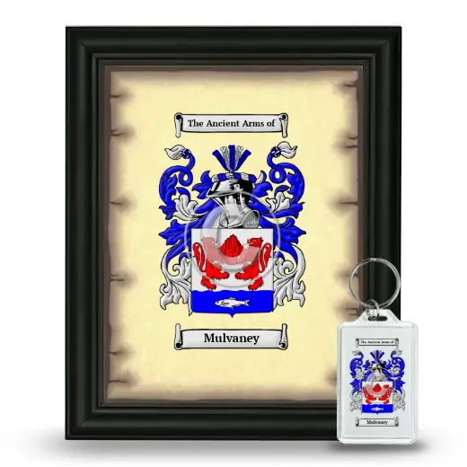 Mulvaney Framed Coat of Arms and Keychain - Black