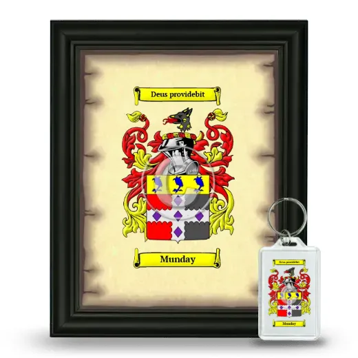 Munday Framed Coat of Arms and Keychain - Black