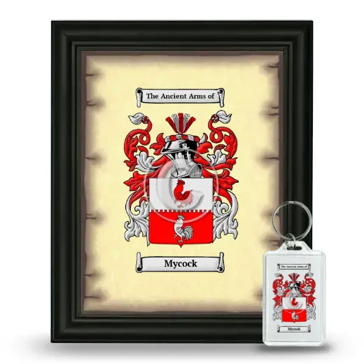 Mycock Framed Coat of Arms and Keychain - Black
