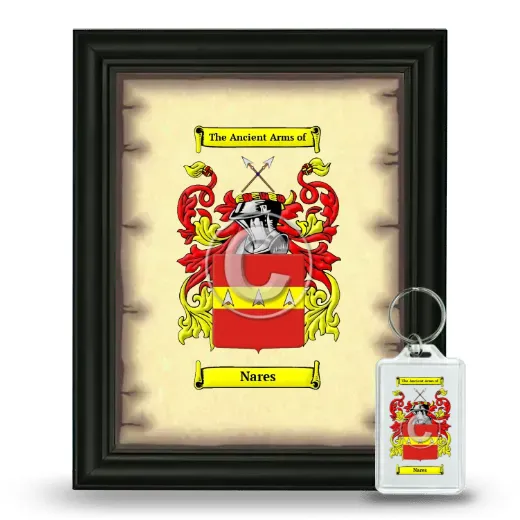 Nares Framed Coat of Arms and Keychain - Black