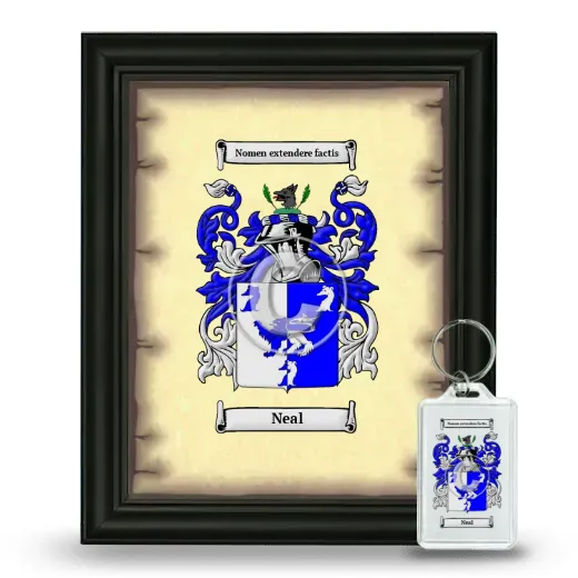 Neal Framed Coat of Arms and Keychain - Black