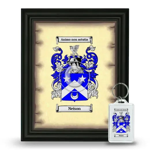 Neison Framed Coat of Arms and Keychain - Black