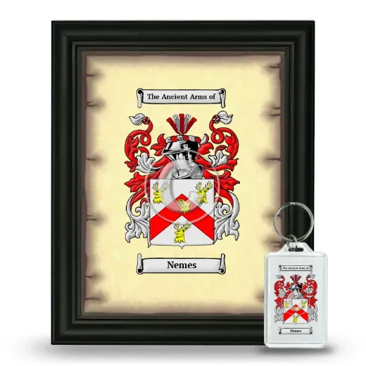 Nemes Framed Coat of Arms and Keychain - Black