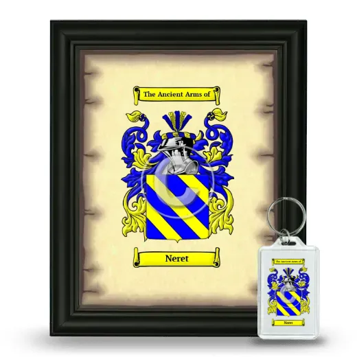 Neret Framed Coat of Arms and Keychain - Black