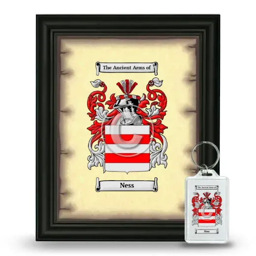 Ness Framed Coat of Arms and Keychain - Black