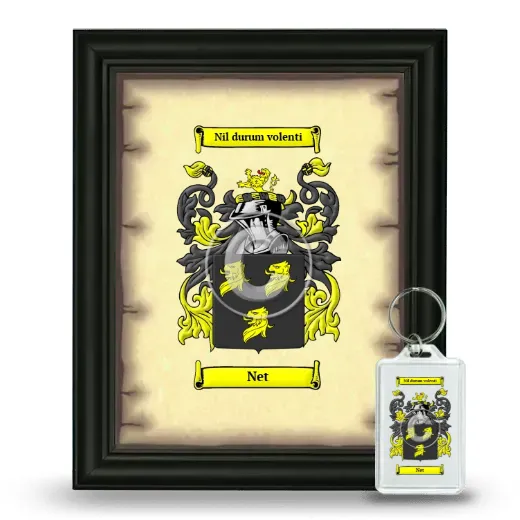 Net Framed Coat of Arms and Keychain - Black
