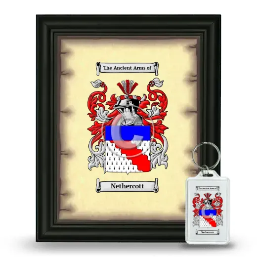Nethercott Framed Coat of Arms and Keychain - Black