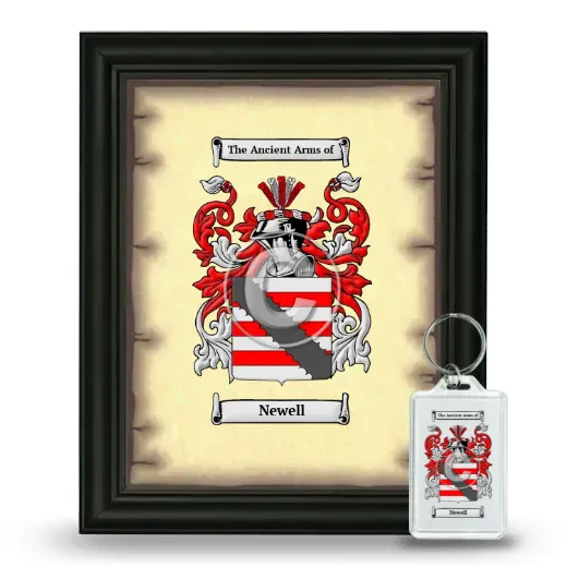 Newell Framed Coat of Arms and Keychain - Black