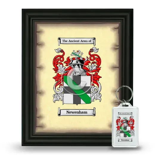 Newenham Framed Coat of Arms and Keychain - Black