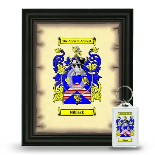 Niblack Framed Coat of Arms and Keychain - Black