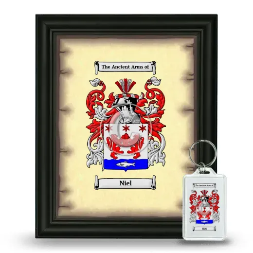 Niel Framed Coat of Arms and Keychain - Black