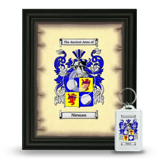 Nieman Framed Coat of Arms and Keychain - Black