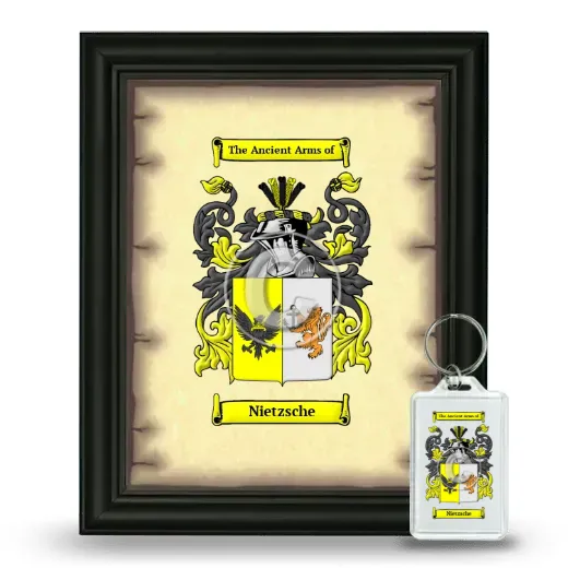 Nietzsche Framed Coat of Arms and Keychain - Black