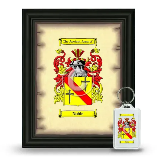 Noble Framed Coat of Arms and Keychain - Black