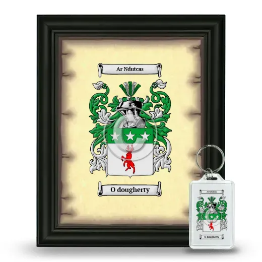 O dougherty Framed Coat of Arms and Keychain - Black