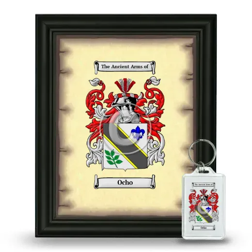 Ocho Framed Coat of Arms and Keychain - Black
