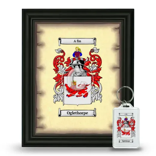 Oglethorpe Framed Coat of Arms and Keychain - Black