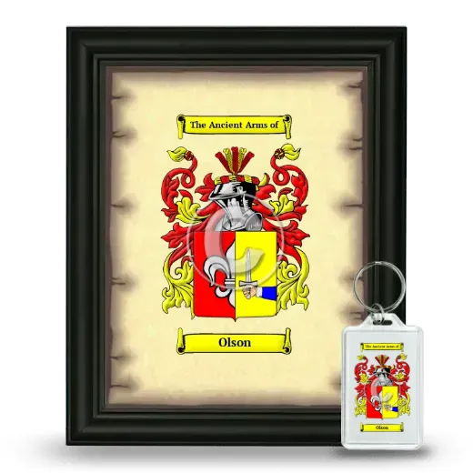 Olson Framed Coat of Arms and Keychain - Black