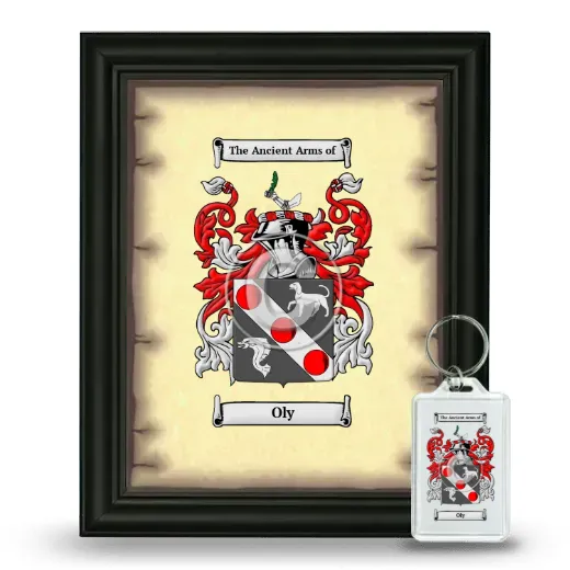 Oly Framed Coat of Arms and Keychain - Black