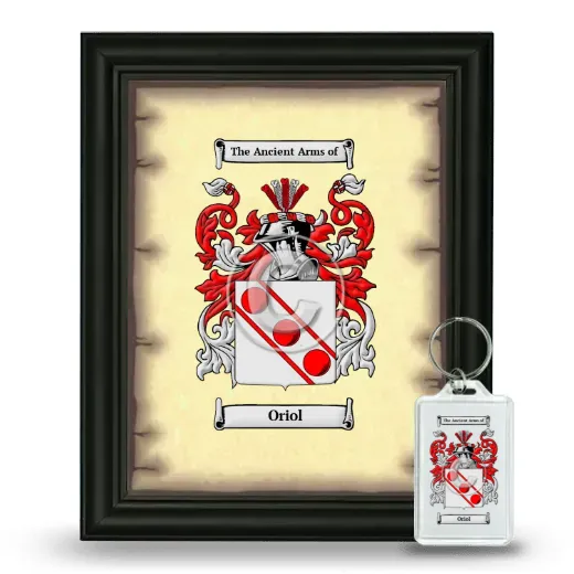 Oriol Framed Coat of Arms and Keychain - Black