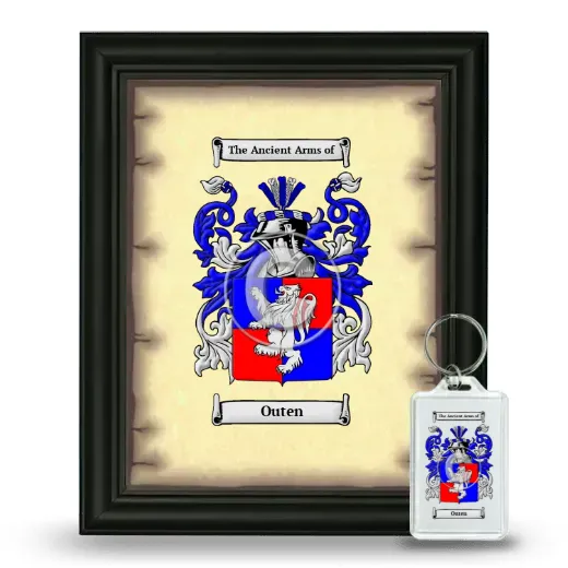 Outen Framed Coat of Arms and Keychain - Black