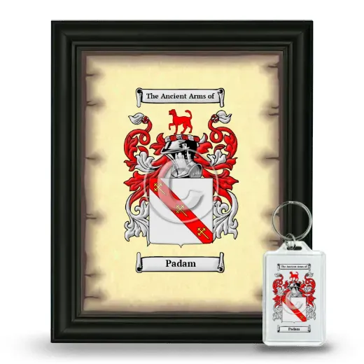 Padam Framed Coat of Arms and Keychain - Black