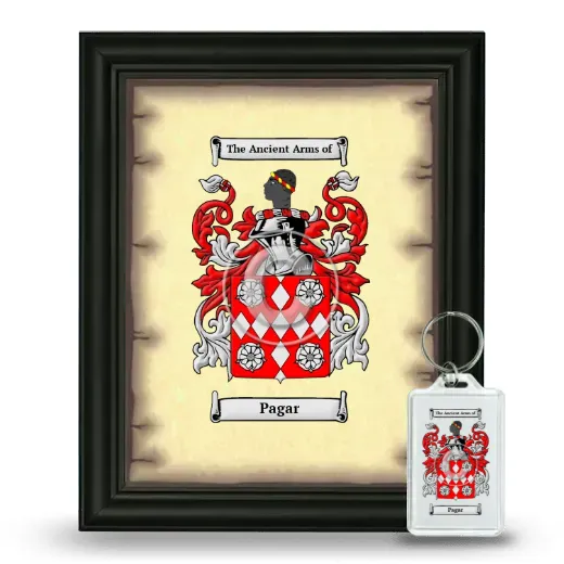 Pagar Framed Coat of Arms and Keychain - Black
