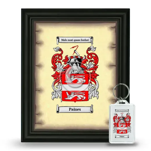 Paines Framed Coat of Arms and Keychain - Black