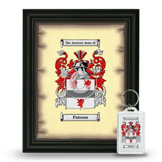 Paisson Framed Coat of Arms and Keychain - Black