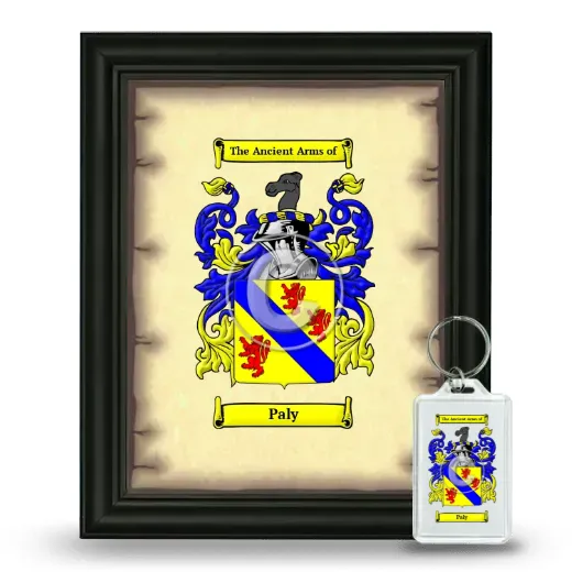 Paly Framed Coat of Arms and Keychain - Black