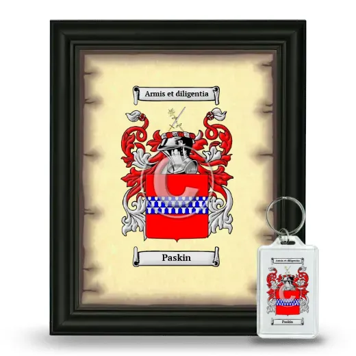 Paskin Framed Coat of Arms and Keychain - Black