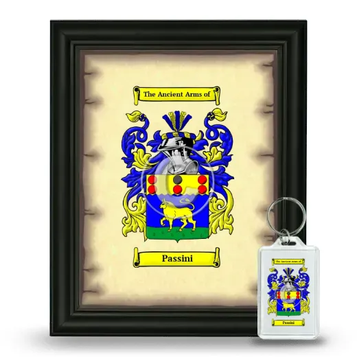Passini Framed Coat of Arms and Keychain - Black