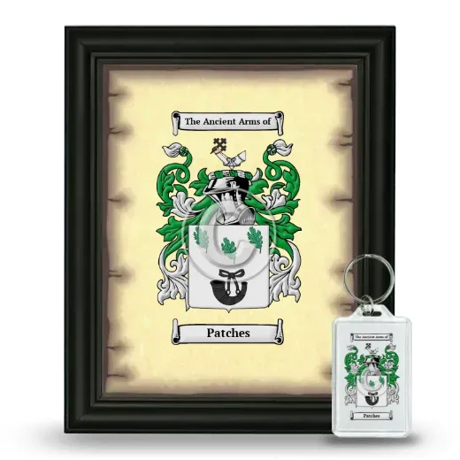 Patches Framed Coat of Arms and Keychain - Black