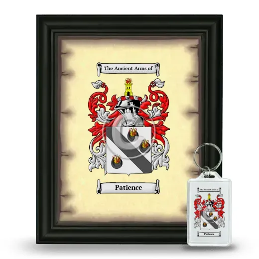 Patience Framed Coat of Arms and Keychain - Black