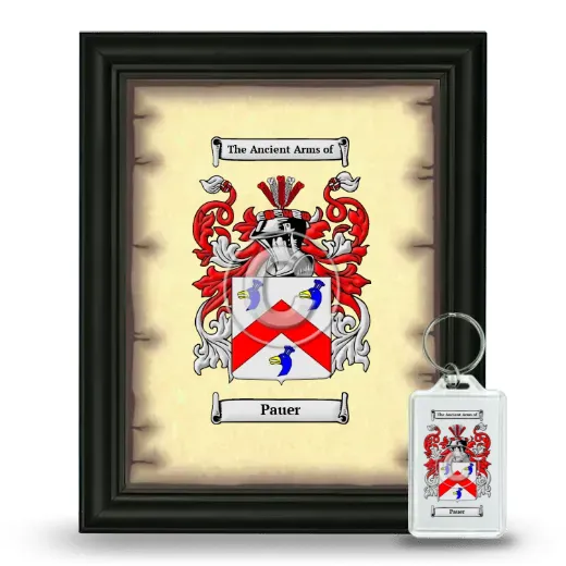 Pauer Framed Coat of Arms and Keychain - Black