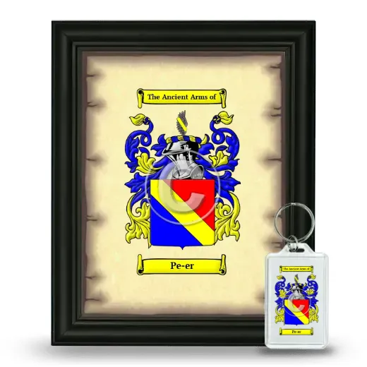 Pe-er Framed Coat of Arms and Keychain - Black