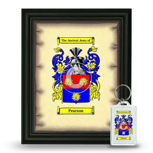Pearson Framed Coat of Arms and Keychain - Black