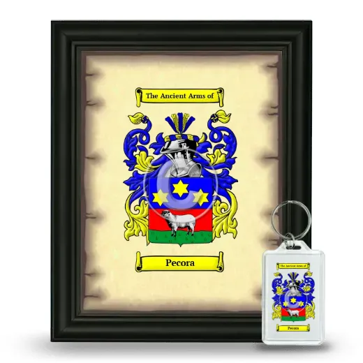 Pecora Framed Coat of Arms and Keychain - Black