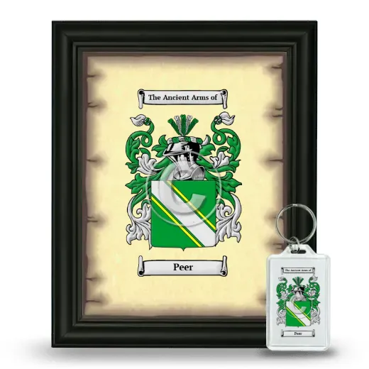 Peer Framed Coat of Arms and Keychain - Black